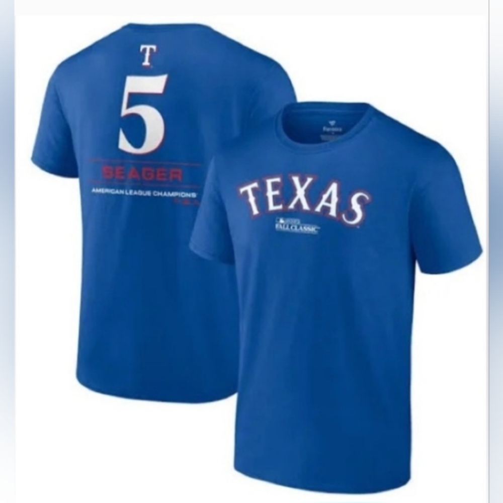 Corey Seager Tx Rangers Fanatics Branded 2023 American League Champions T-Shirt